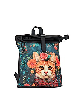 New Rebels Catface PU Rolltop Tablet Backpack Mini