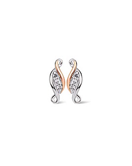Past Present Future Sterling Silver Earrings with Topaz