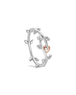 Tree of Life Sterling Silver Vine Ring with Topaz