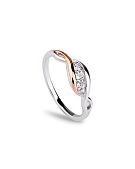 Past Present Future Sterling Silver Ring with Topaz