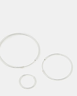 Accessorize 3-Pack ST Hoop Earrings