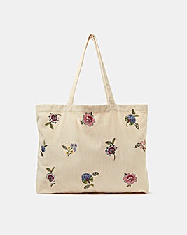 Accessorize Floral Corduroy Shopper Bag
