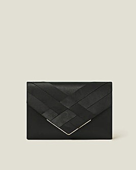 Accessorize Woven Satin Clutch Bag