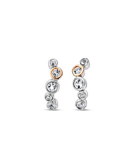 Clogau Celebration Sterling Silver Curved Stud Earrings with Topaz