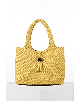 Luella Grey Saskia Yellow Woven Tote