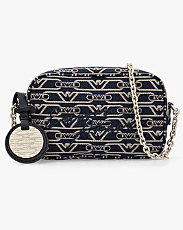 Emporio Armani Canvas Jacquard Navy Denim Camera Bag