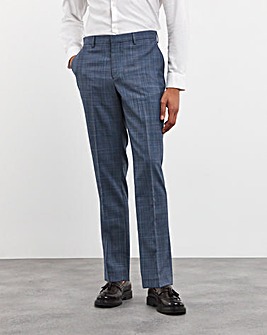 Blue Windowpane Check Reg Suit Trouser