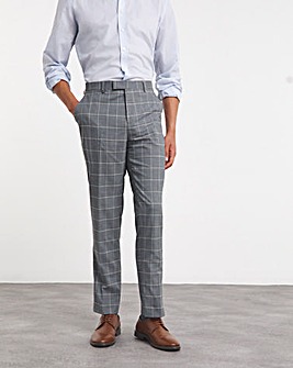 Blue Check Regular Fit Suit Trouser