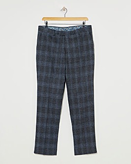 Large Navy Check Reg Fit Suit Trouser