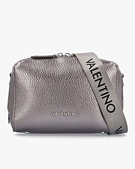 Valentino Bags Pattie Haversack Pewter  Pebbled Cross Body Bag