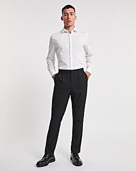 Black Tapered Pleat Front Trouser