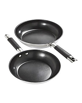 Stainless Steel 2 Piece Frying Pan Set