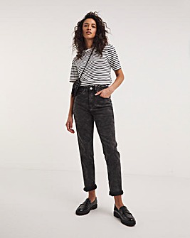 Demi Black Vintage High Waist Mom Jeans