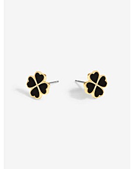 Jon Richard Jet Enamel Clover Studs