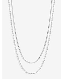 Simply Silver Double Chain Necklace