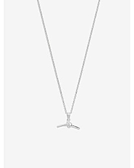 Simply Silver Knotted T Bar Pendant