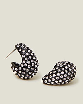 Diamante Curve Teardrop Earrings