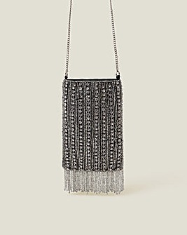 Diamante Bead Fringe Phone Bag