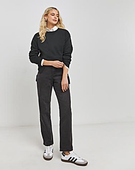 Esme Washed Black High Waist Straight Leg Jeans