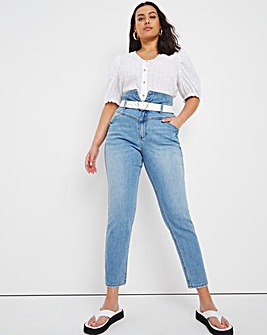 belted mom jeans