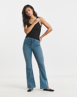 Kim Mid Blue High Waist Super Soft Bootcut Jeans