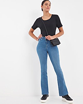 Kim Mid Blue High Waist Super Soft Bootcut Jeans