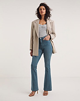 Kim Mid Blue High Waist Super Soft Bootcut Jeans