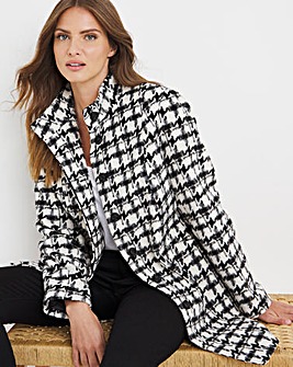 Julipa Check Coat with Funnel Neck