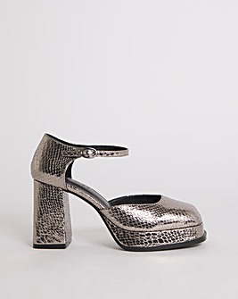 Coralie Metallic Platform Heeled Shoes Wide Fit