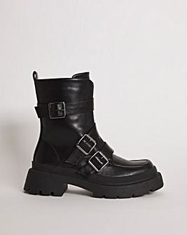 Carlotta Triple Buckle Ankle Boots Ex Wide Fit