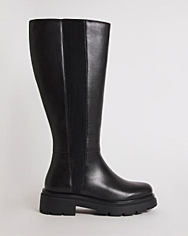 Calista Knee High Chelsea Boots Ex Wide Fit Super Curvy Calf