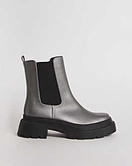 Cady Metallic Chunky Chelsea Ankle Boots Wide Fit