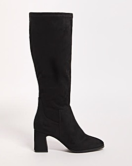 Brigid Stretch Heeled Boots Extra Wide EEE Fit Curvy Calf