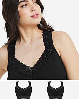 2 Pack Cotton Comfort Lace Top