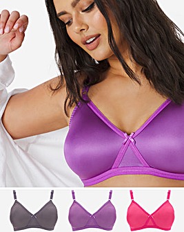 Pretty Secrets 3 Pack Claire Moulded Full Cup Non Wired Bras