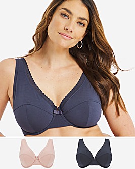 2 Pack Bamboo Cotton Full Cup Bra