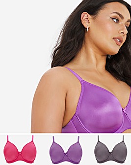 Pretty Secrets 3 Pack Claire Moulded Full Cup Wired Bras