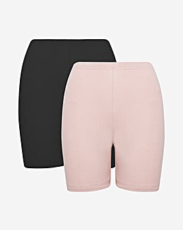 Pretty Secrets 2 Pack Black/Almond Comfort Shorts
