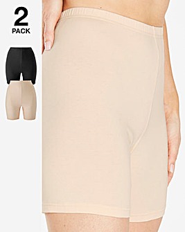 Pretty Secrets 2 Pack Black/Almond Comfort Shorts