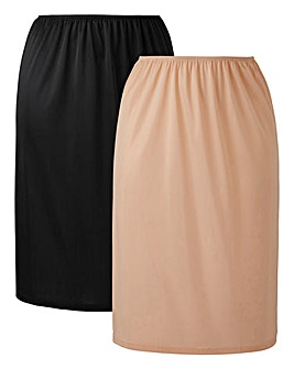 Naturally Close 2 Pack Black/Natural Waist Slips, L27
