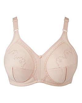 Naturaly Close Dotty Embroidered Full Cup Non Wired Beige Bra