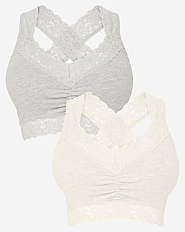 2Pack Cotton Comfort Lace Top