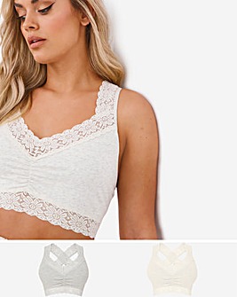 2 Pack Cotton Comfort Lace Tops