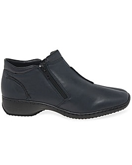 Novara Outside Zip Flat Ankle Boots Wide Fit