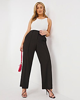 Super Stretchy Wide Leg Trouser with Contrast Stitching
