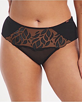 Figleaves Curve Black Orchid Leather Deep Brazilian Brief