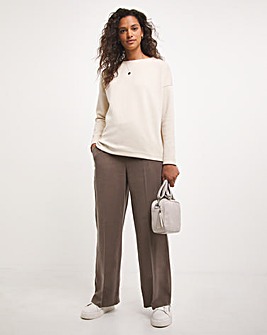 Lyocell Wide Leg Trouser With Zip Trim Pockets