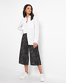 Printed Summer Weight Crepe Wide Leg Trouser