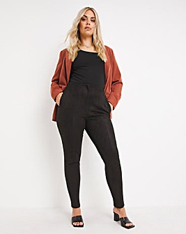 Black Suedette Tapered Trouser