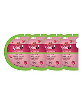 Yes To Watermelon Super Fresh Paper Mask - 4 Pack Bundle